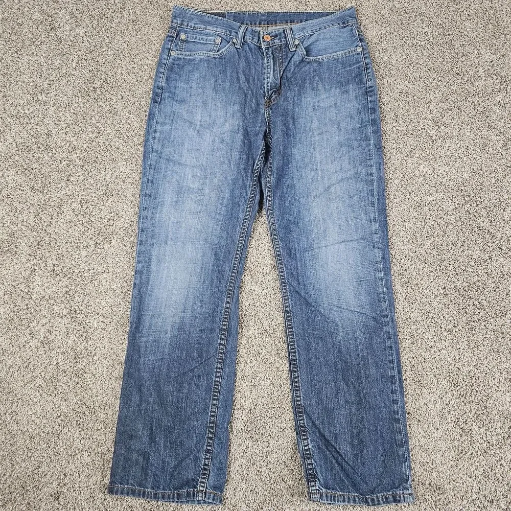 Levis 514 Jeans Mens 31x28 Blue Cotton Denim Regular Straight Faded Workwear